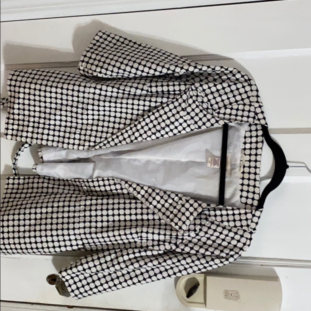 Checkered 3/4 sleeve lightweight jacket